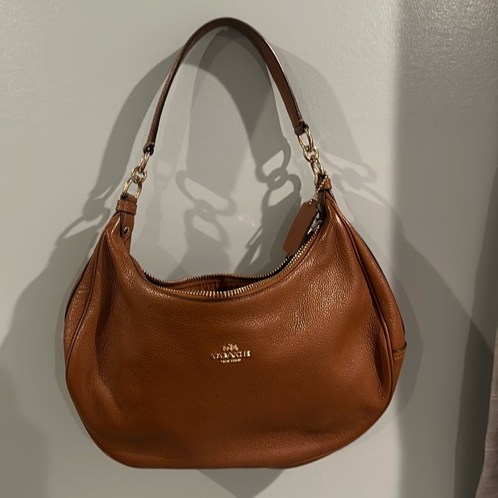 Brown leather Coach handbag